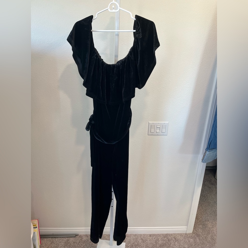 Eloquii Black Ruffled Jumpsuit